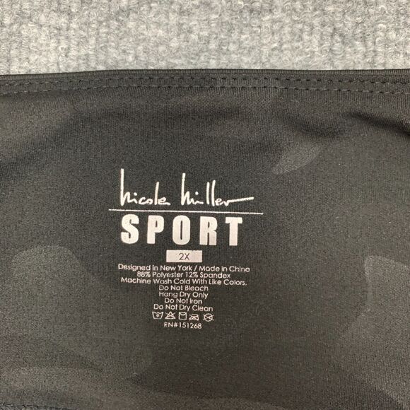 Nicole Millar Sport Leggings Womens Plus 2X Black Camo Stash Pockets Cropped - Picture 5 of 10
